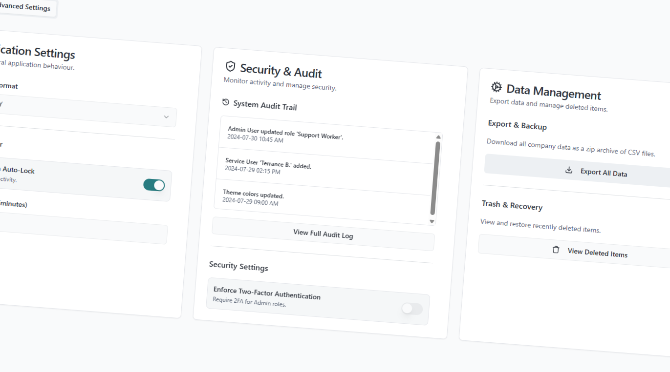 Villex Pro Care Interface Preview